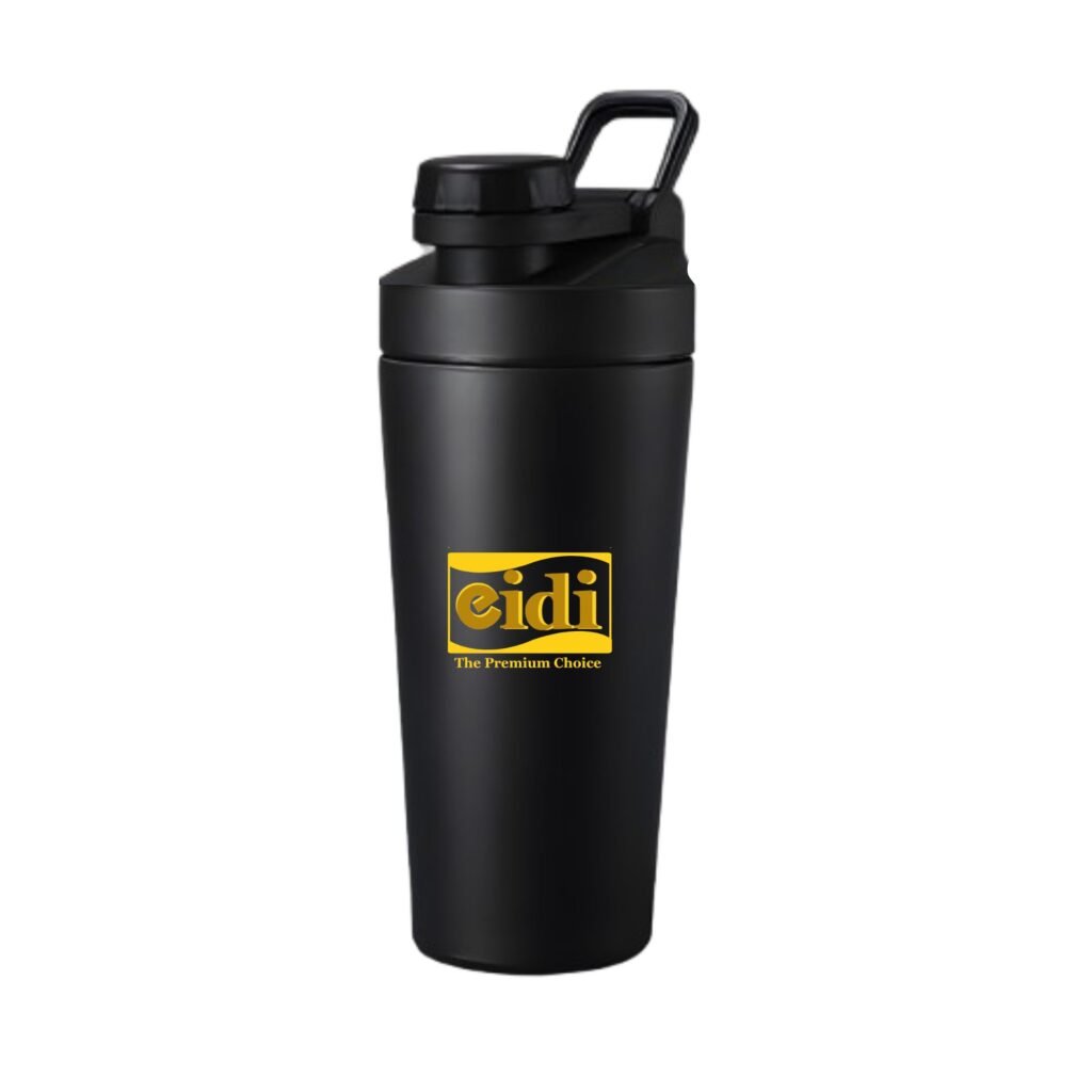 Eidi Stainless Steel Protein Shaker Bottle 900ml – Double Wall Vacuum Insulated Sports Cup Leak Proof BPA Free Design Keeps Drinks Hot Cold Premium Black Gym Shaker for Men Women 2